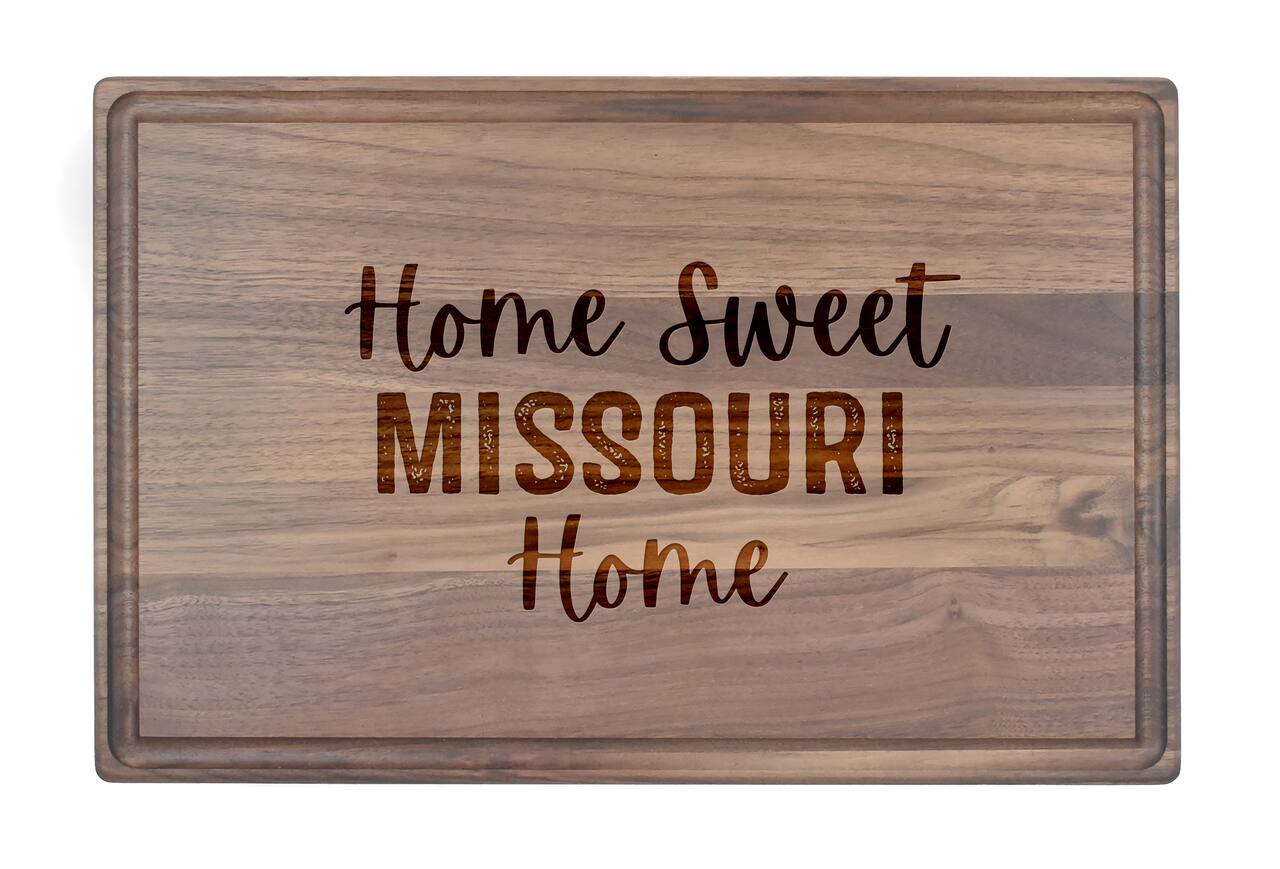 Home Sweet State Home 17" x 11" Walnut Cutting Board